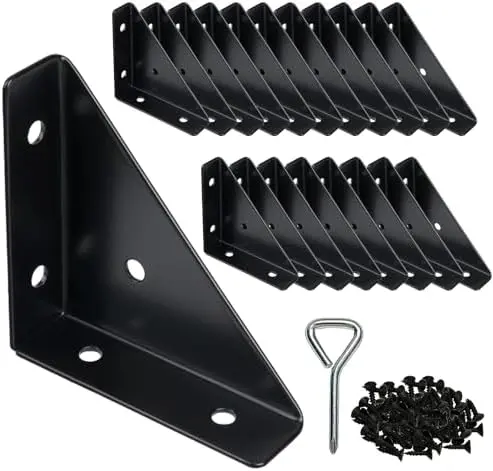 2-9/16" Corner Brace L Bracket for Wood – 20 Pack Right Angle Brackets