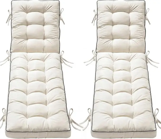 2 Pack 72x21 Inch Folding Chaise Lounge Cushion Quick Dry