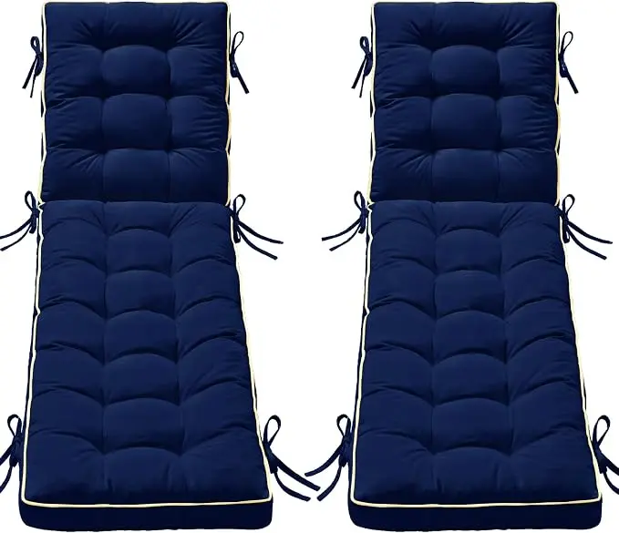2 Pack 72x21 Inch Folding Chaise Lounge Cushion Quick Dry