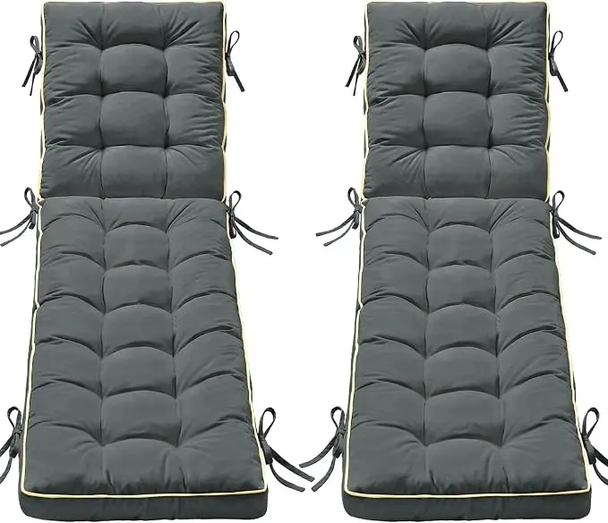 2 Pack 80x26 Inch Folding Chaise Lounge Cushion Quick Dry