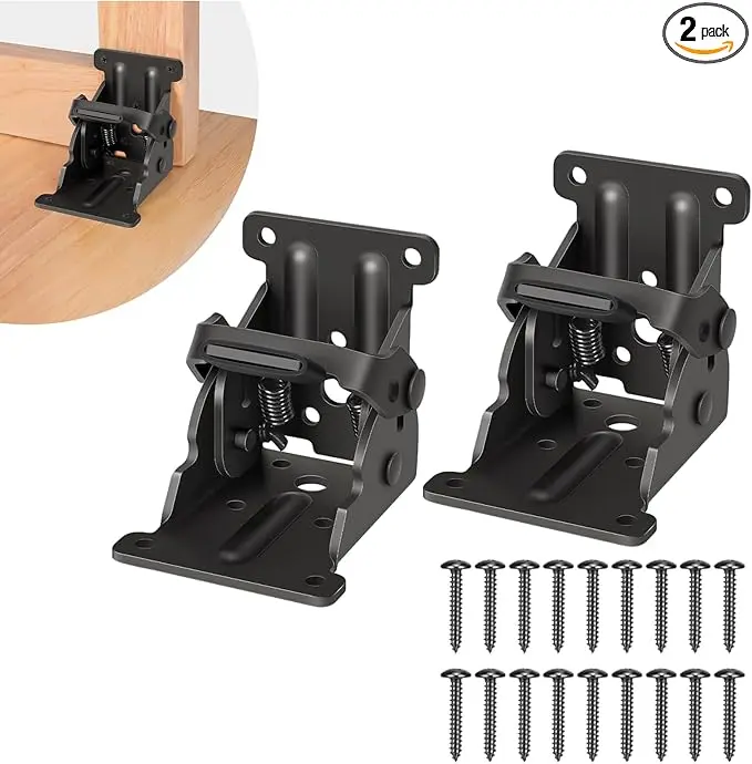 2 Pack Folding Brackets, Self-Lock Hinge