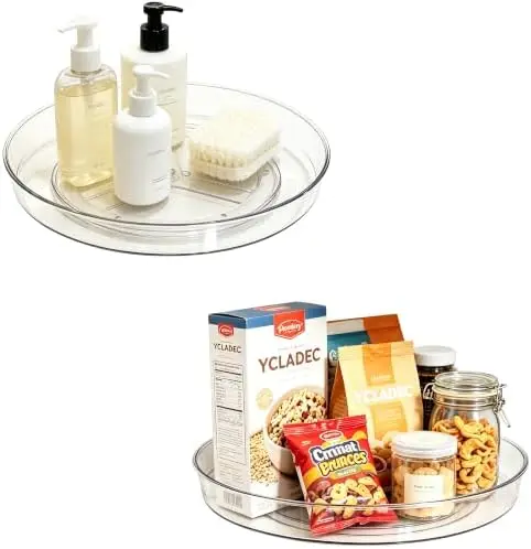 2 Pack Lazy Susan 10.6" Turntable Organizer Pantry Cabinet