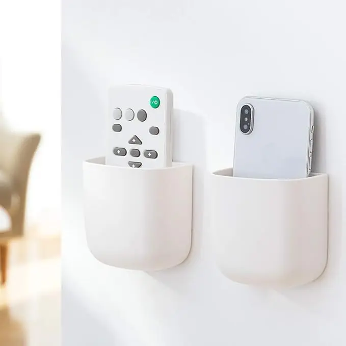 2 Pack Wall Mounted Remote Control Holder with Adhesive for Home Office School