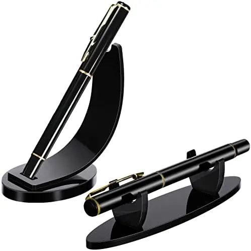 2 Pcs Acrylic Pen Display Stand Holder for Desk, Black