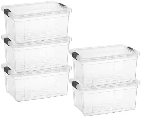 21 Quart Clear Plastic Storage Boxes with Lids, Stackable Organizer Containers, BPA-Free Storage Bins for Home, Office, School & Dorm, 1 Pack
