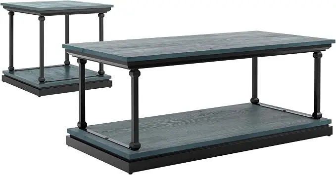 24/7 Shop at Home Ambridge Transitional Multi-Storage Wood 2-Piece Coffee Table