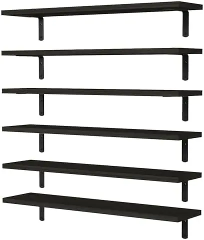 24'' Long Floating Shelves for Wall Decor & Storage, Black