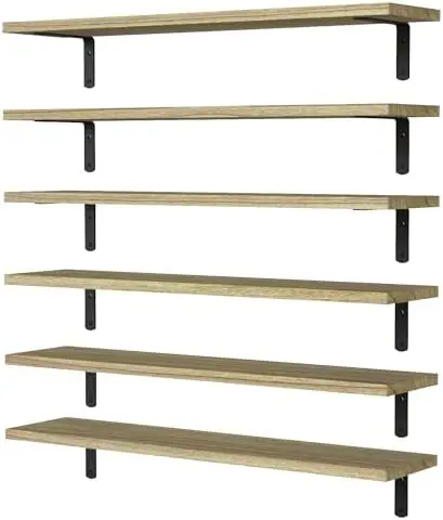 24'' Long Floating Shelves for Wall Decor & Storage, Rustic Brown