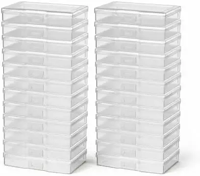 24 Pack 4"x6" Photo Storage Boxes and Picture Organizer (Clear)