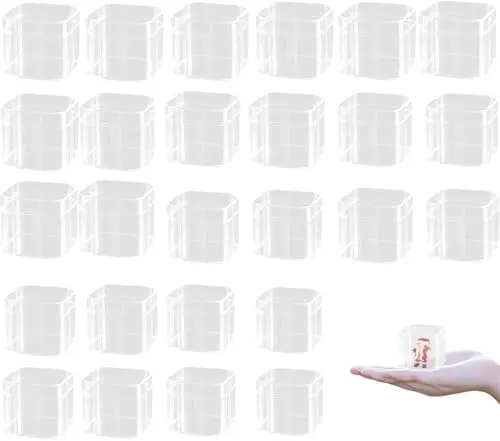 24-Pack Acrylic Square Cube Jewelry Storage Box, 2.17x2.17x1.89 Inch