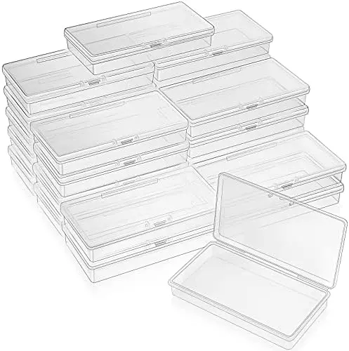 24 Pcs Small Clear Plastic Container Box, 4.8 x 2.4 x 0.9 in