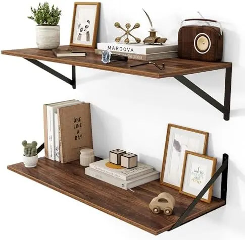 28W x 12D Deep Floating Shelves Set of 2 Walnut