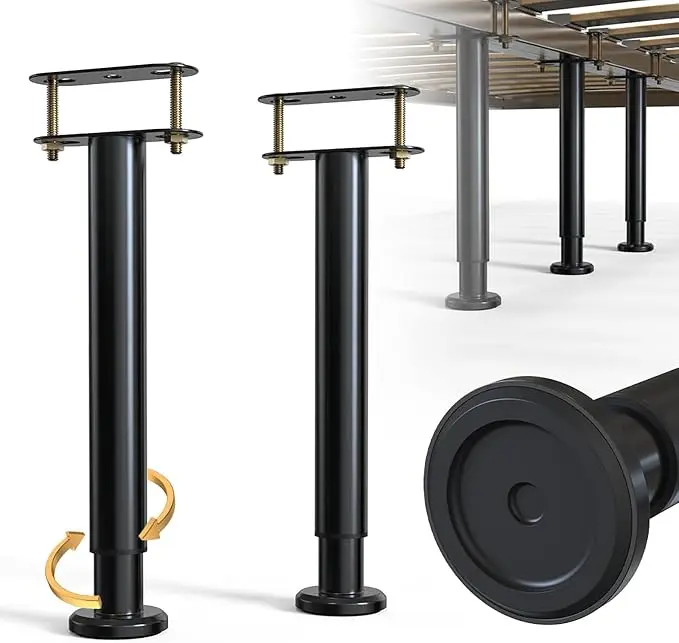 2Pcs Bed Frame Support Leg, Adjustable Height 14" to 23.6", Increase Under-Bed