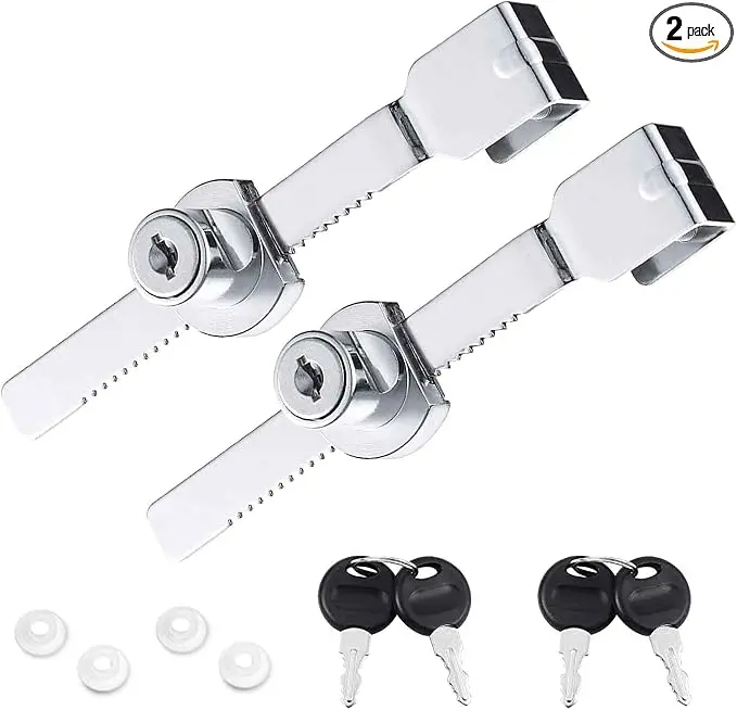 2Pcs Glass Cabinet Lock with Keys, Display Case Lock