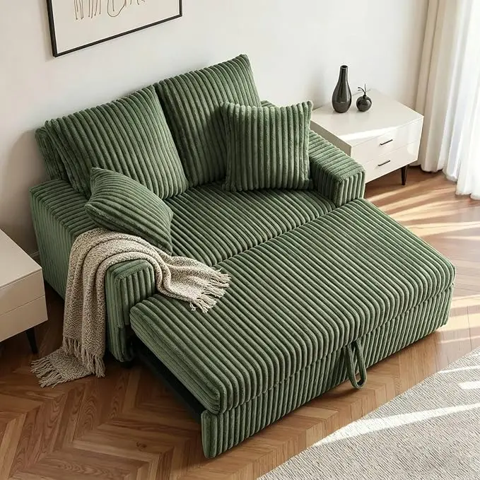 3 in 1 Convertible Sofa Bed,52.8" Pull Out Couch