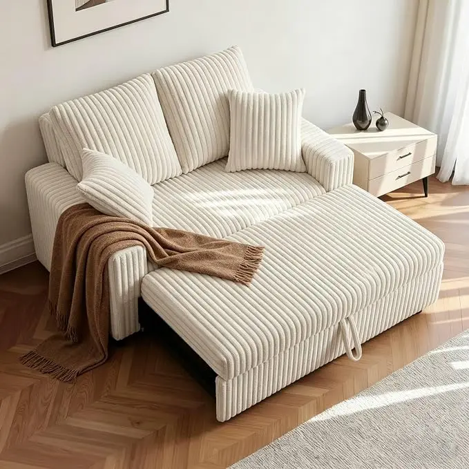 3 in 1 Convertible Sofa Bed,52.8" Pull Out Couch