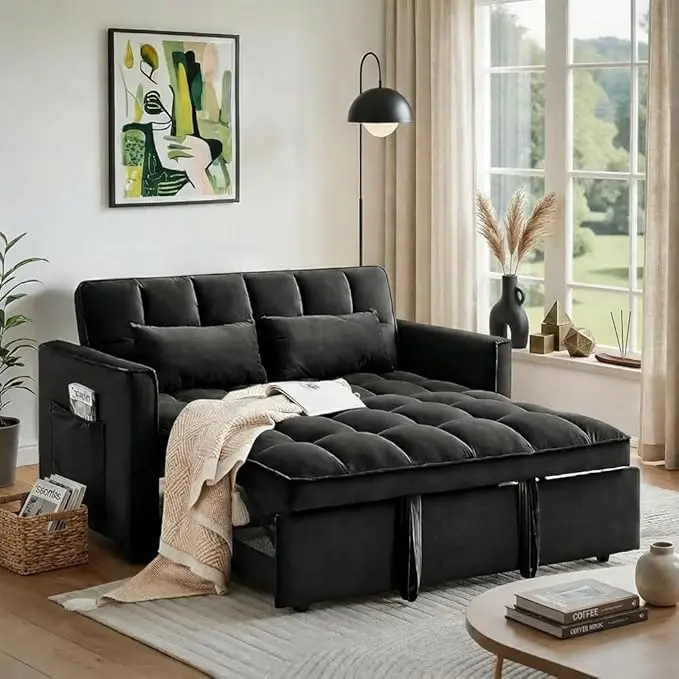 3 in 1 Convertible Sofa Bed, Love Seat Sleeper Bed