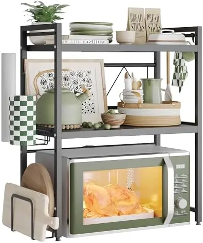 3 Tier Expandable Microwave Stand countertop,Microwave Oven Rack