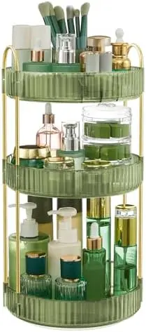 3-Tier Makeup Organizer, Round Rotating, Customizable