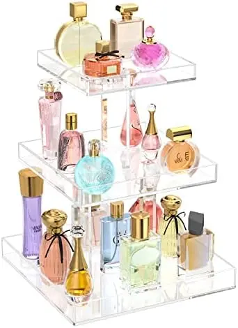 3-Tier Perfume Organizer, Acrylic Perfume Display Stand for Women