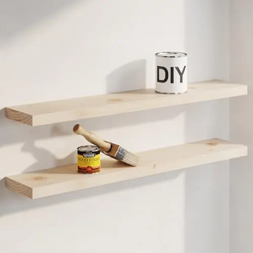 30 Inch DIY Floating Shelves, High-End Solid Pine Wood, Set of 4