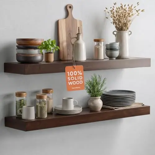 30 Inch Floating Shelves, High-End Solid Pine Wood, Set of 4