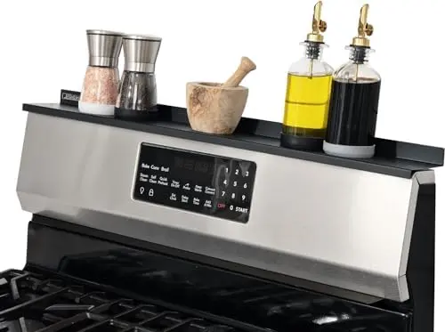 30" Length Black Magnetic Shelf for Kitchen Stove - Kitchen Storage Solution with Zero Installation - Over Stove Spice Rack Organizer