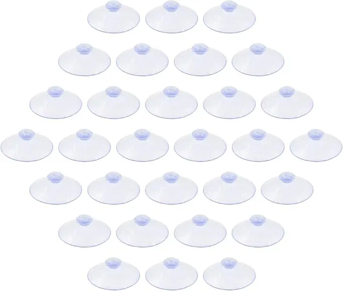 30 Pack Glass Table Suction Cups - 45mm Rubber Suckers
