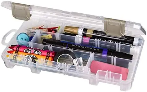 3003AB Solutions Small Box, Art & Craft Supply Organizer with Removable Dividers, [1] Plastic Storage Box