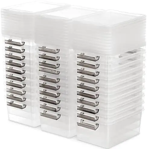 30Packs 1.3Qt Small Storage Bins with Lids,Stackable Clear
