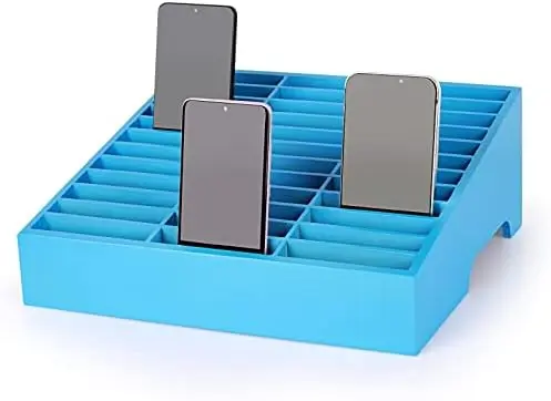 36-Grid Wooden Cell Phone Holder Desktop Organizer