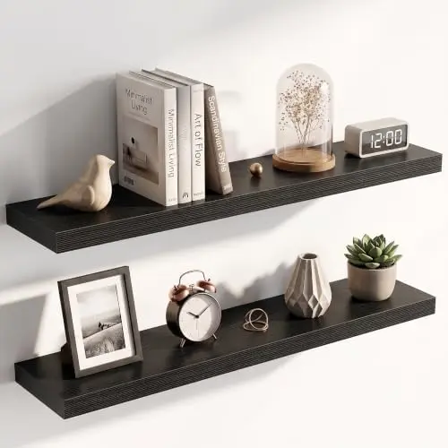 36 Inch Floating Shelves for Wall 2 Pack, Wood Wall Bathroom Shelves