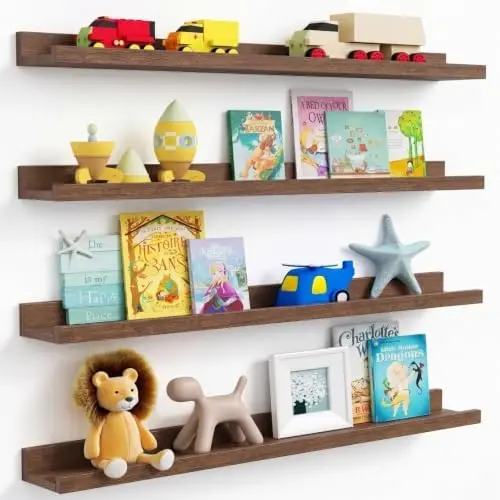 36 Inch Picture Ledge Shelf, Floating Nursery Shelves for Wall