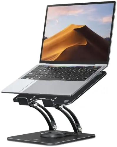 360° Rotating Ergonomic Laptop Stand for Desk, Dual Foldable Design