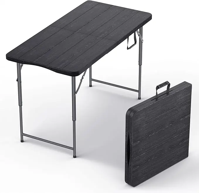 4 Feet Foldable Table Adjustable Height