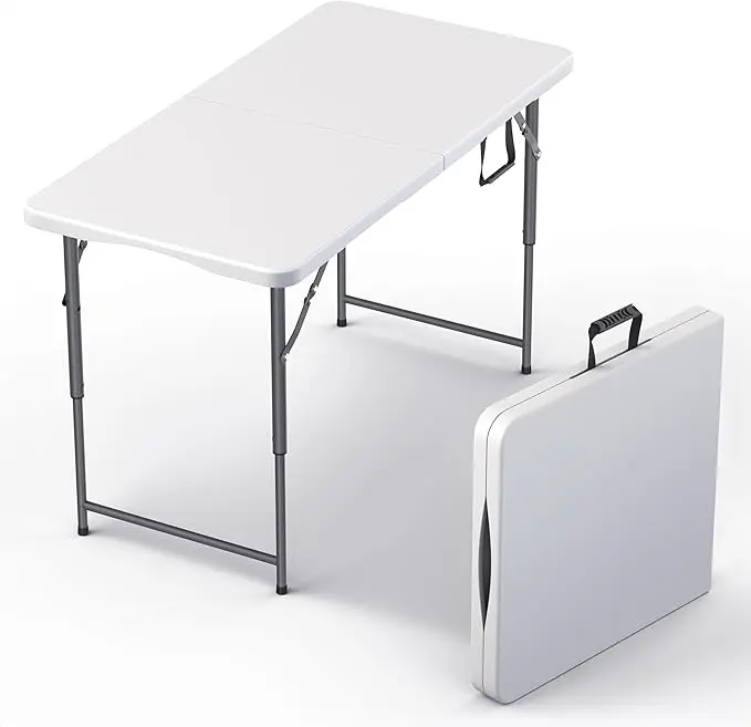 4 Feet Foldable Table Adjustable Height