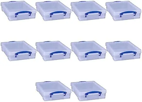 4 Liter Plastic Storage File Box Container, 10 Pack