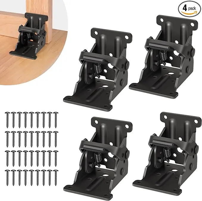 4 Pack Folding Brackets, Self-Lock Hinge