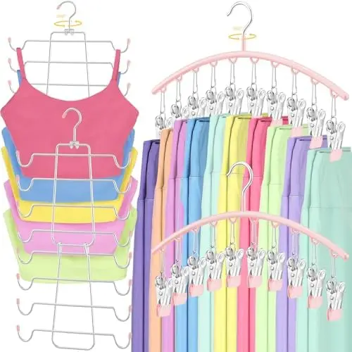 4 Pack Space Saving Hangers, Tank Top and Leggings Organizers