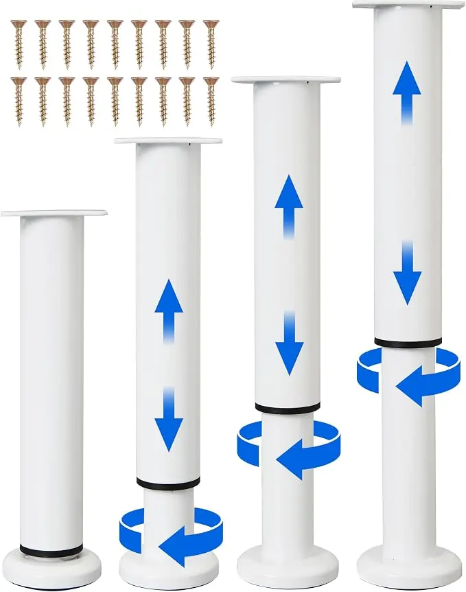 4 PCS Adjustable Height Bed Support Legs