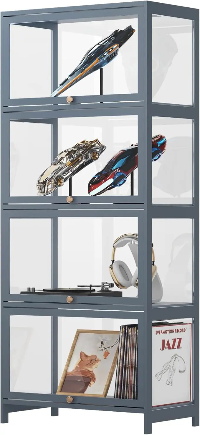 4-Tier Display Case Cabinet