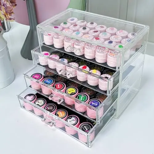 4 Tier Nail Art Decoration Storage Box,Acrylic Make Up