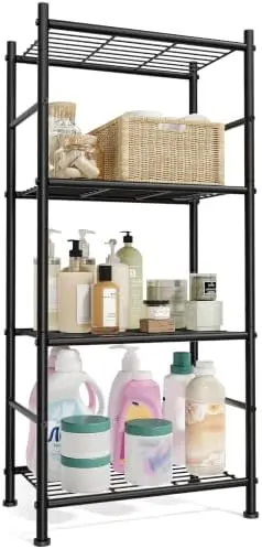 4-Tier Shelving Unit, Steel Storage Rack, Easy Assembly
