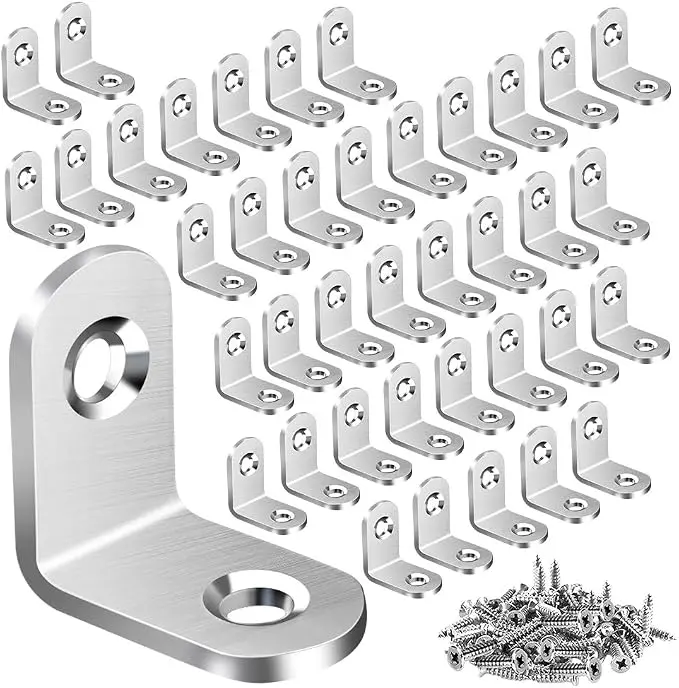 40PCS L Bracket Corner Brace, Stainless Steel L Brackets