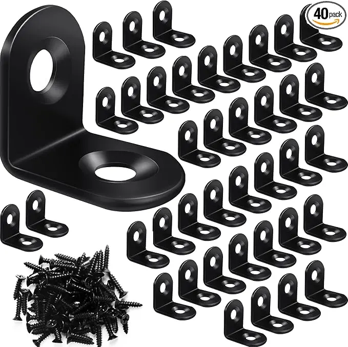 40PCS L Brackets, Stainless Steel Corner Brace