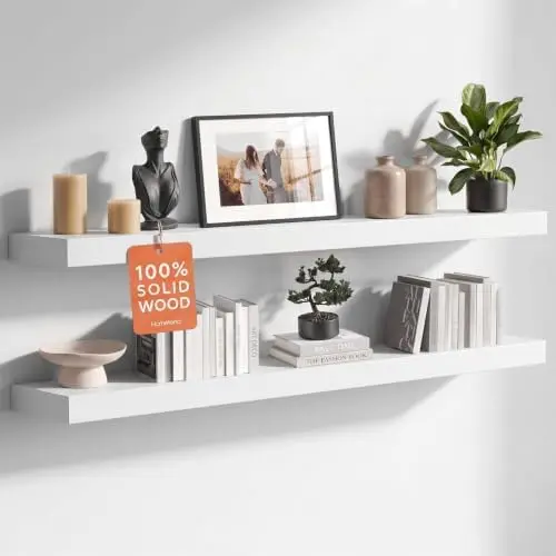 42 Inch Floating Shelves, High-End Solid Pine Wood, Set of 3
