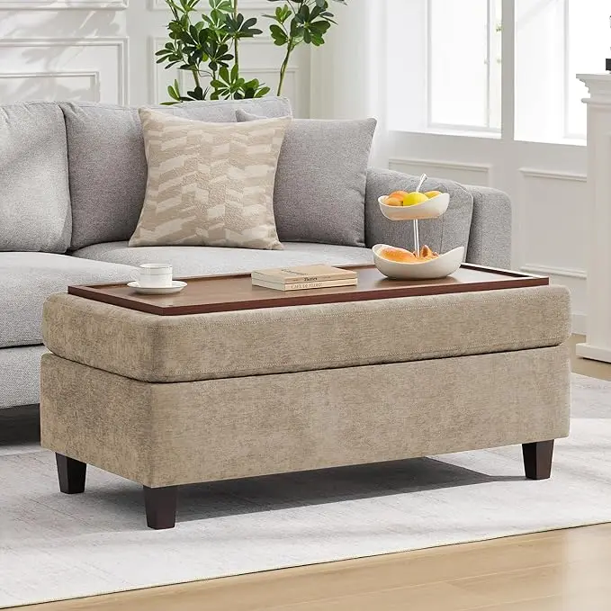45 Inch Large Storage Ottoman Bench
