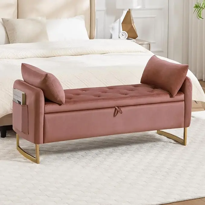 48" End of Bed Bench, Modern Storage Benches