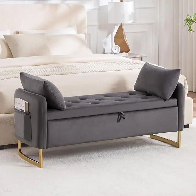 48" End of Bed Bench, Modern Storage Benches