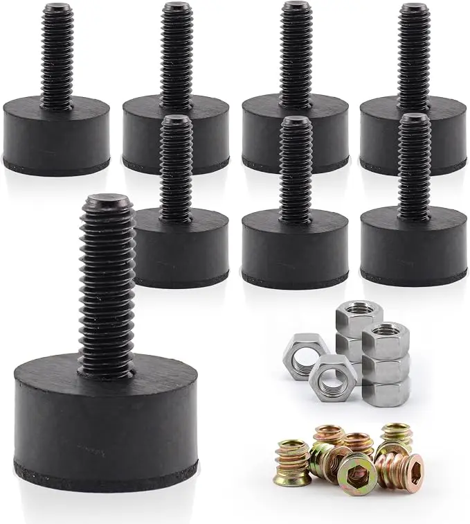 5/16 Rubber Adjustable Furniture Leveler,8 Pack Leveling Feet Screws in Threaded